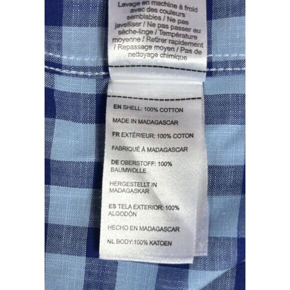 UNTUCKit Mariano WF Baby Blue Gingham All Cotton Button Down Shirt Men’s Size L - Picture 11 of 13